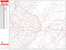 St. Louis Digital Map Red Line Style